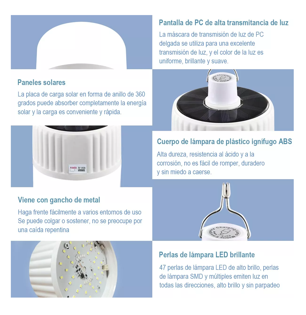 Foto 6 pulgar | Lámpara de Emergencia Belug Blanca 120w Portátil Recargable