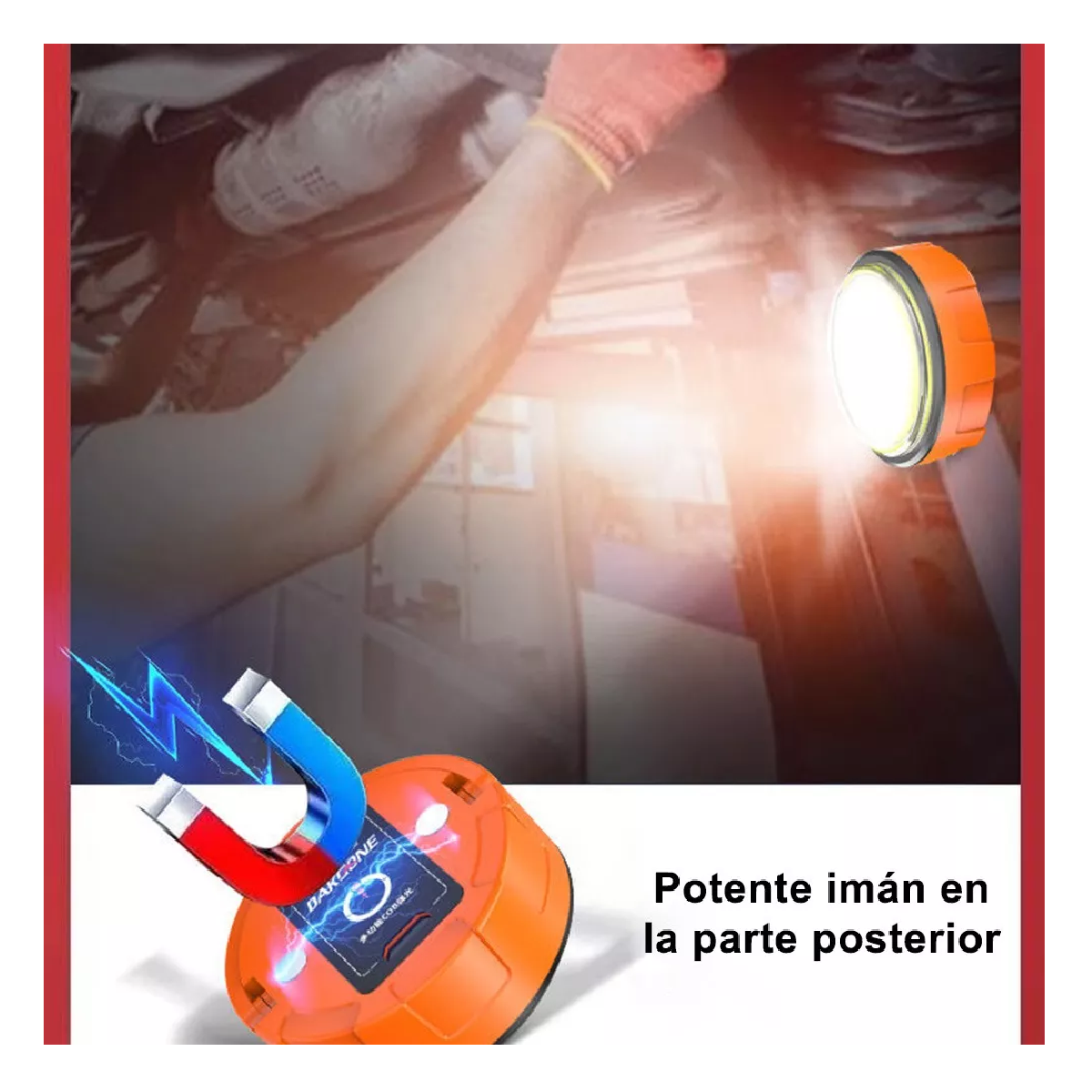 Foto 3 pulgar | Lámparas Recargables Led Linterna Táctica Potente Minero 2pz Naranja
