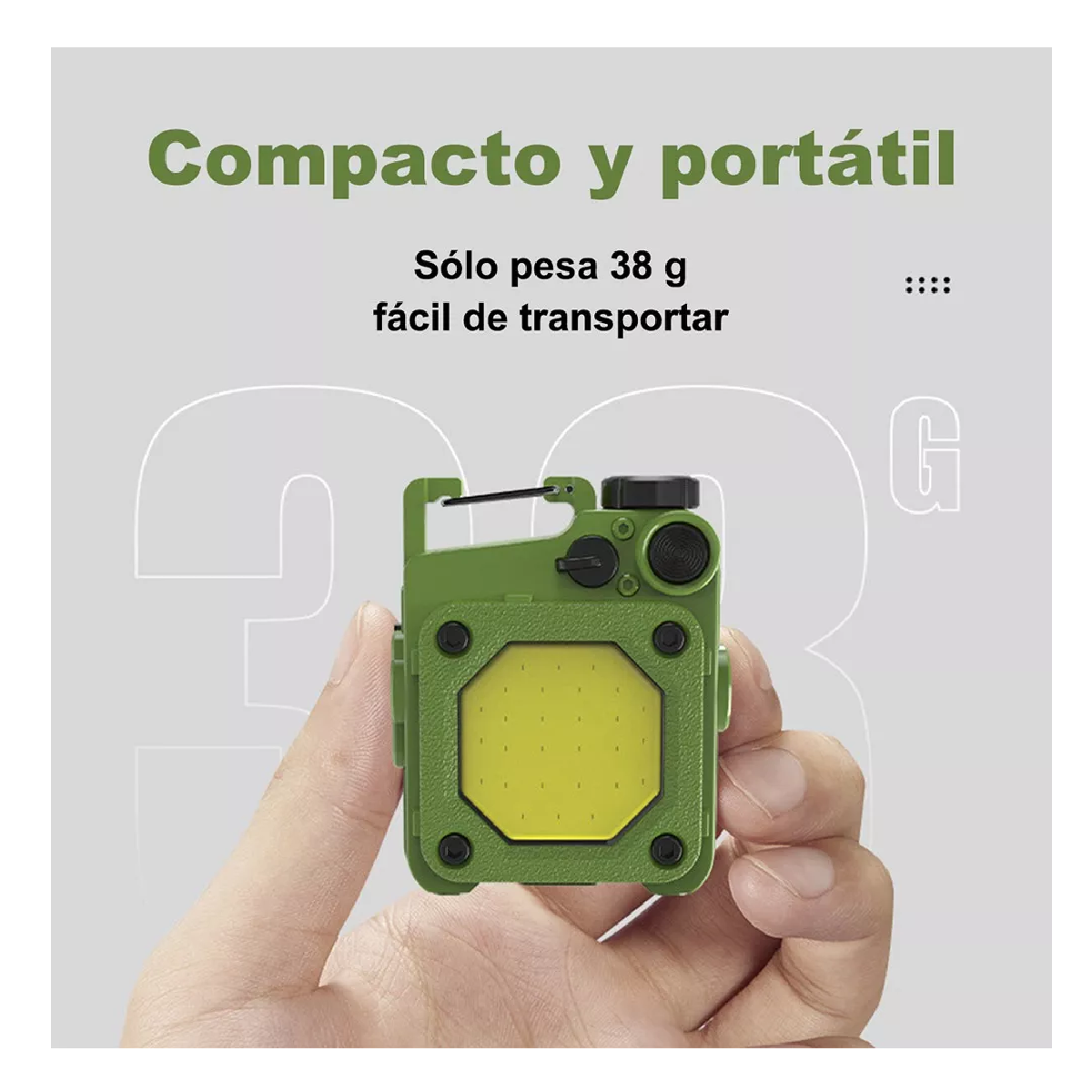 Foto 3 pulgar | Lámpara Táctica Camping Linterna Led USB Recargable Portátil Verde