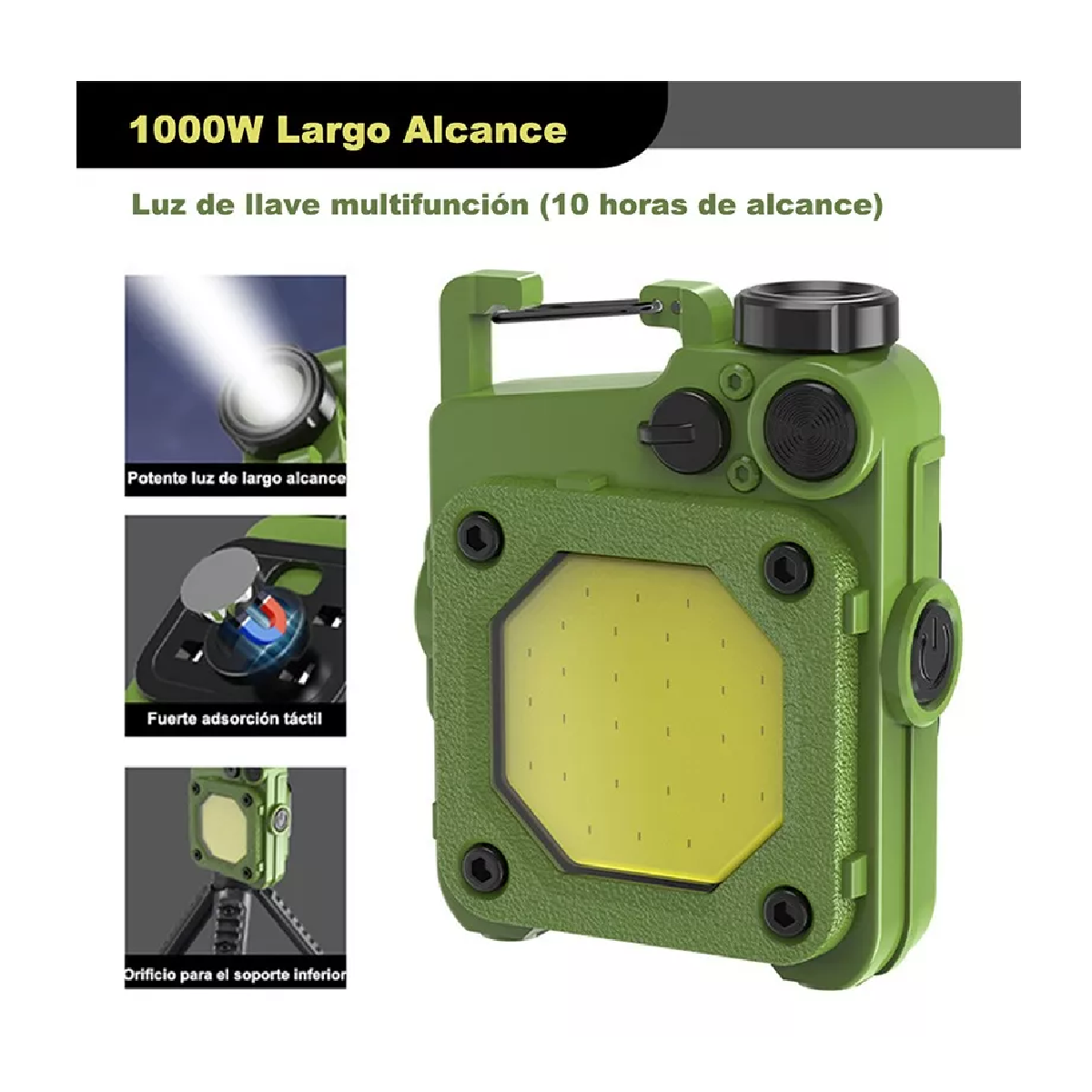 Foto 5 pulgar | Lámpara Táctica Camping Linterna Led USB Recargable Portátil Verde