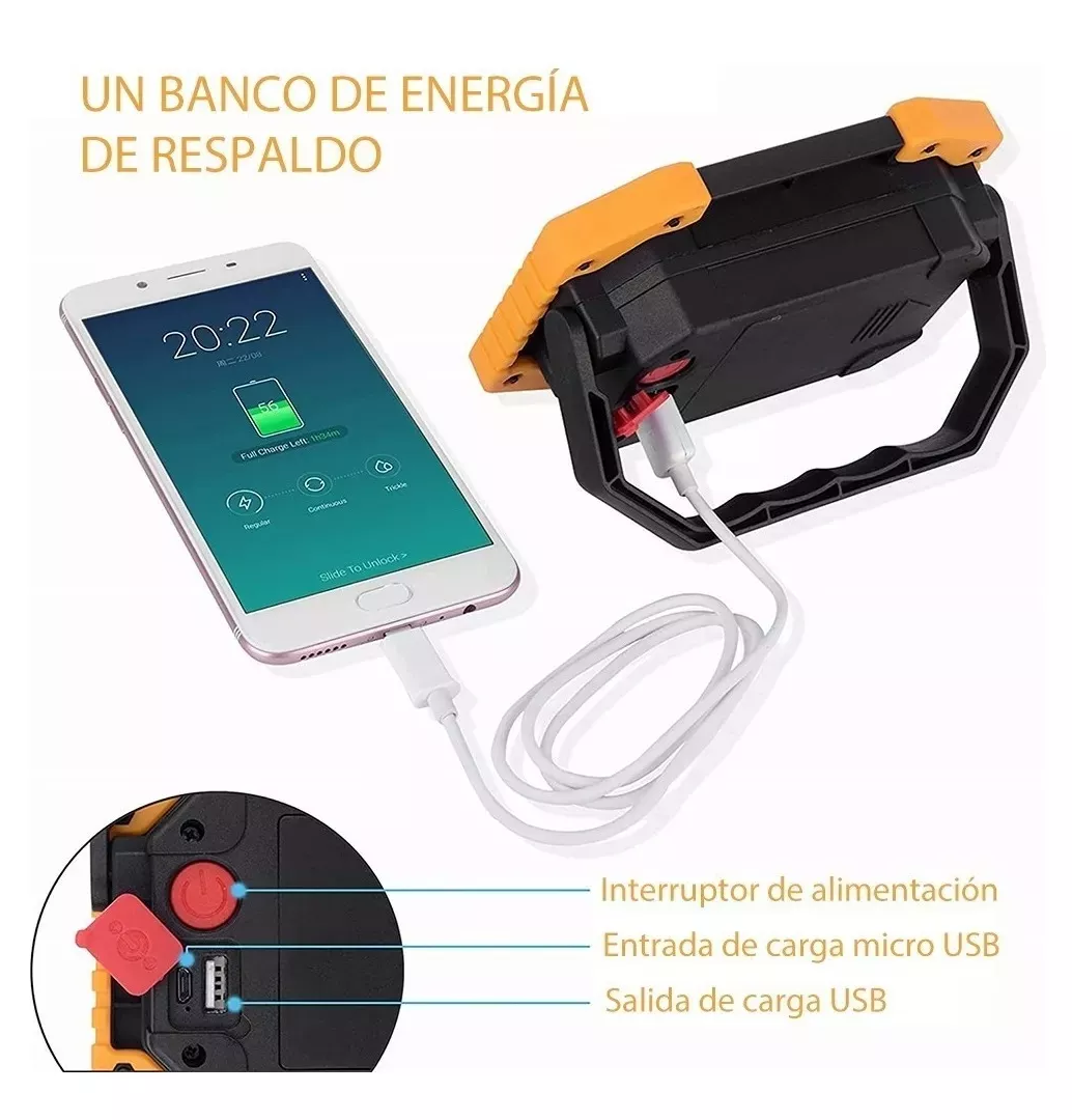 Foto 5 pulgar | Lámpara De Mano Para Camping Color Negro/naranja