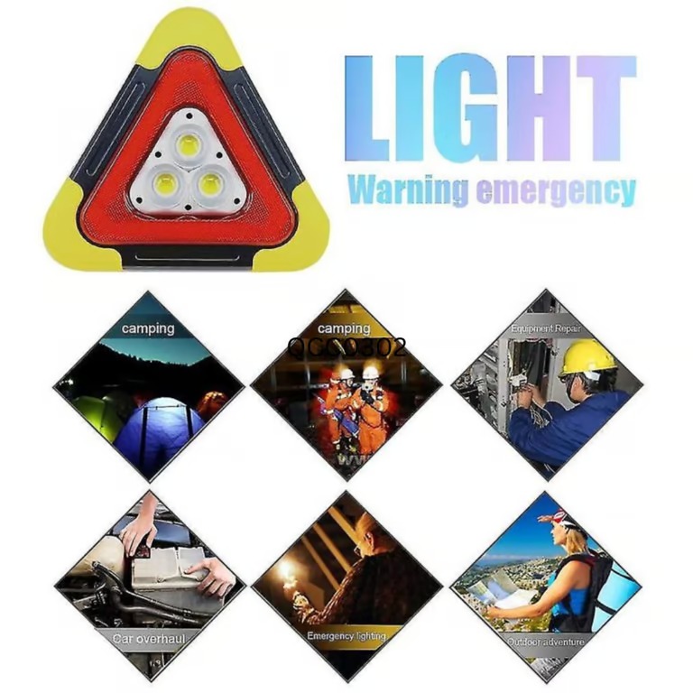 Foto 4 | Lámpara de Advertencia de Emergencia Triangular Led Recargable 5 Modos de Luz