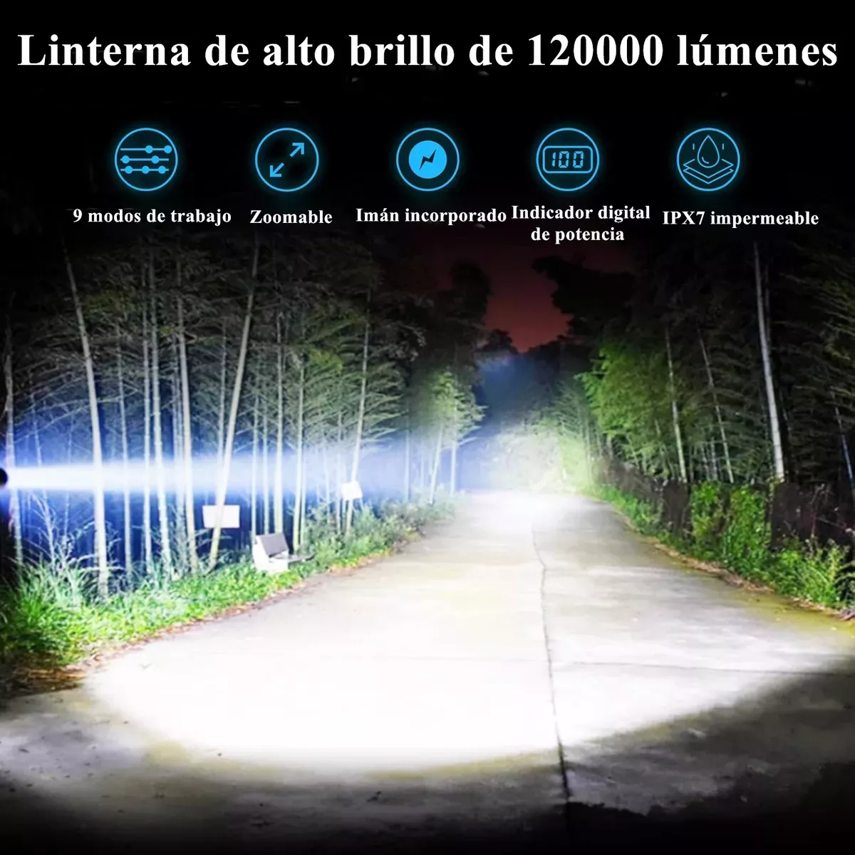 Foto 4 pulgar | Lámpara Táctica 120000 Lúmenes Led Blanco/rojo Eo Safe Imports Esi-18834 Negro