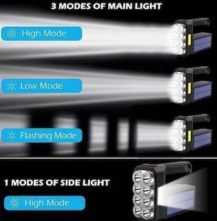 Foto 2 | Xtellar Linterna Led Táctica Solar Recargable: Impermeable Y A Prueba De Caídas.