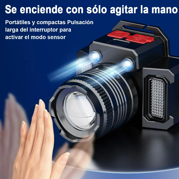 Foto 4 pulgar | Xtellar Linterna Minera Recargable Led De Alta Potencia Y Sensor Funcional