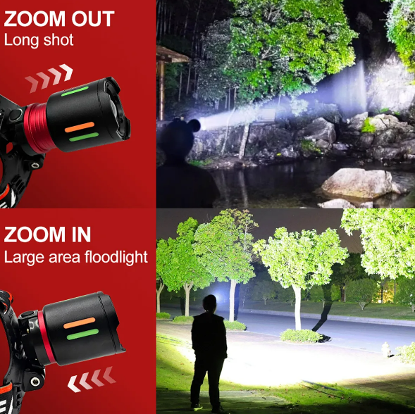 Foto 3 pulgar | Linterna Frontal Xtellar Recargable, Ajustable, Con Zoom Y Luz Trasera Para Exploradores Y Actividades Nocturnas