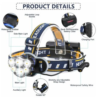 Foto 2 | Lámpara De Cabeza Xtellar Led De Potencia Intensa 18000 Lúmenes, Recargable Y Versátil Para Actividades Al Aire Libre