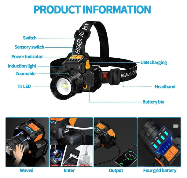 Foto 4 pulgar | Xtellar Linterna Led De Cabeza Recargable Premium Para Outdoor Y Rescate