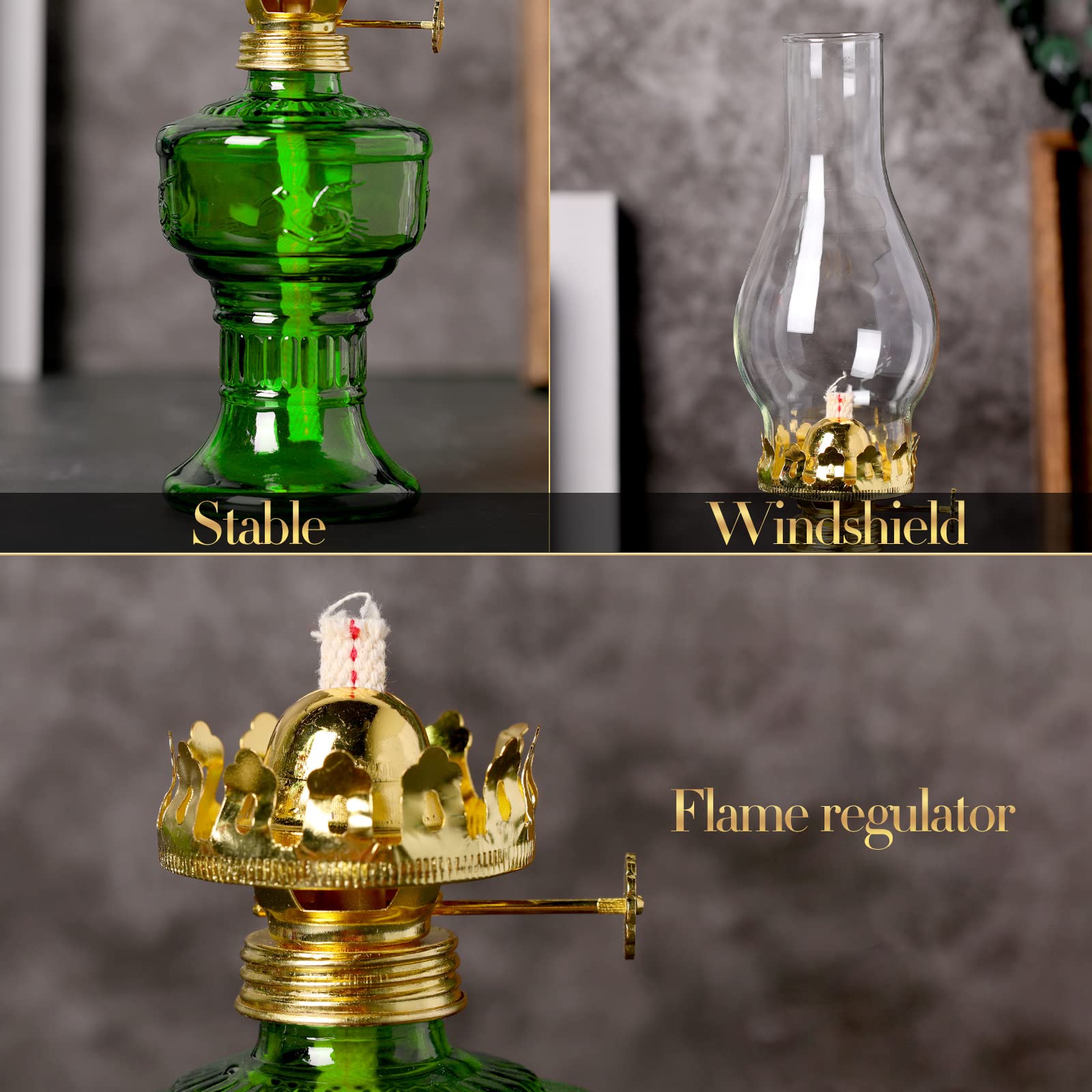 Foto 4 pulgar | Lámpara De Aceite Tuanse Chamber, Farol Vintage De Queroseno, 13 Pulgadas, Verde - Venta Internacional.