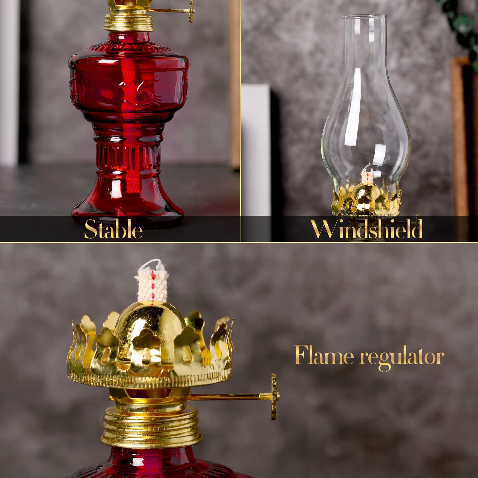 Foto 3 | Lámpara De Aceite Tuanse Chamber Vintage Kerosene Hurricane, 33 Cm, 2 Unidades - Venta Internacional.
