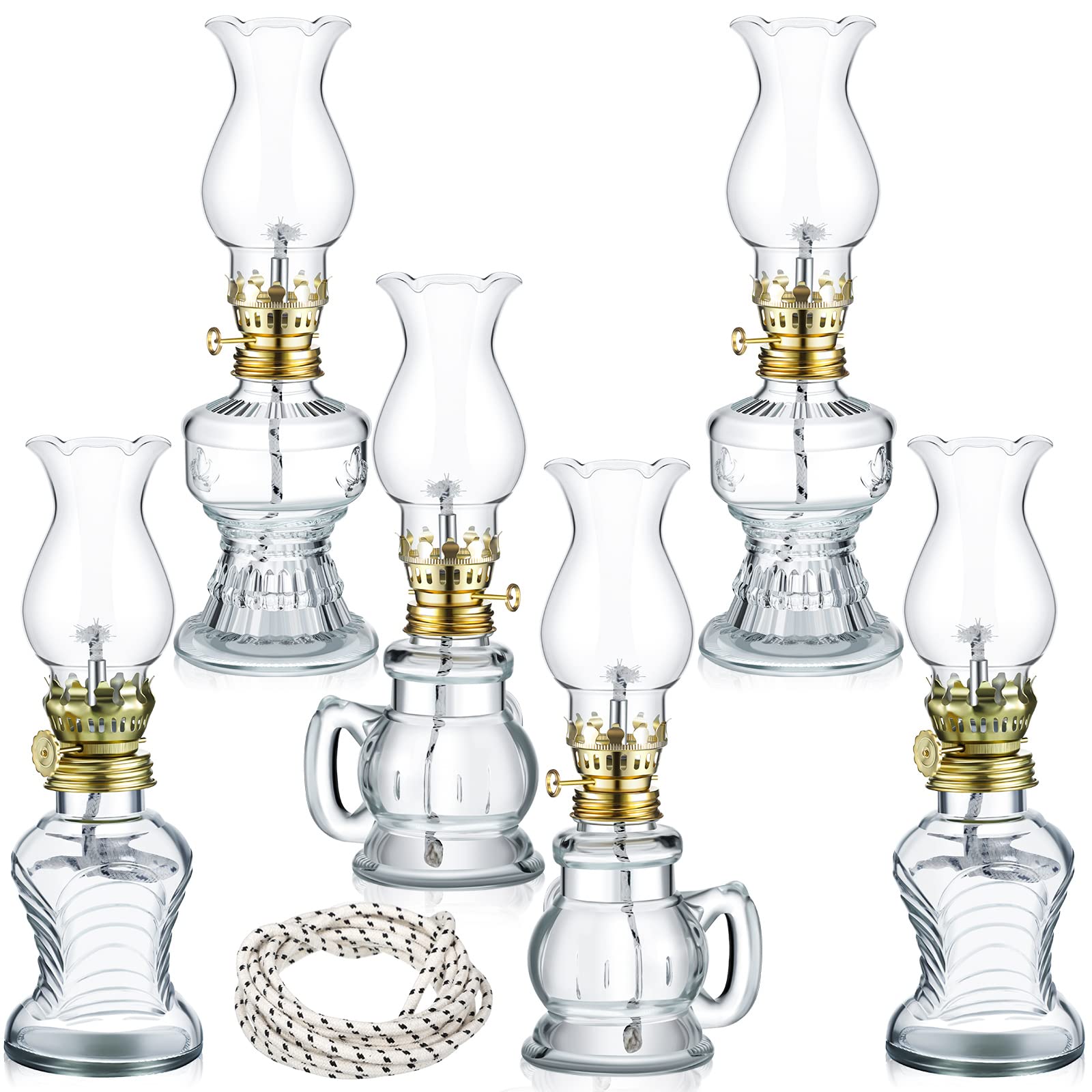 Foto 1 | Lámpara De Queroseno Yexiya Vintage Glass Rustic Hurricane, 6 Unidades - Venta Internacional.
