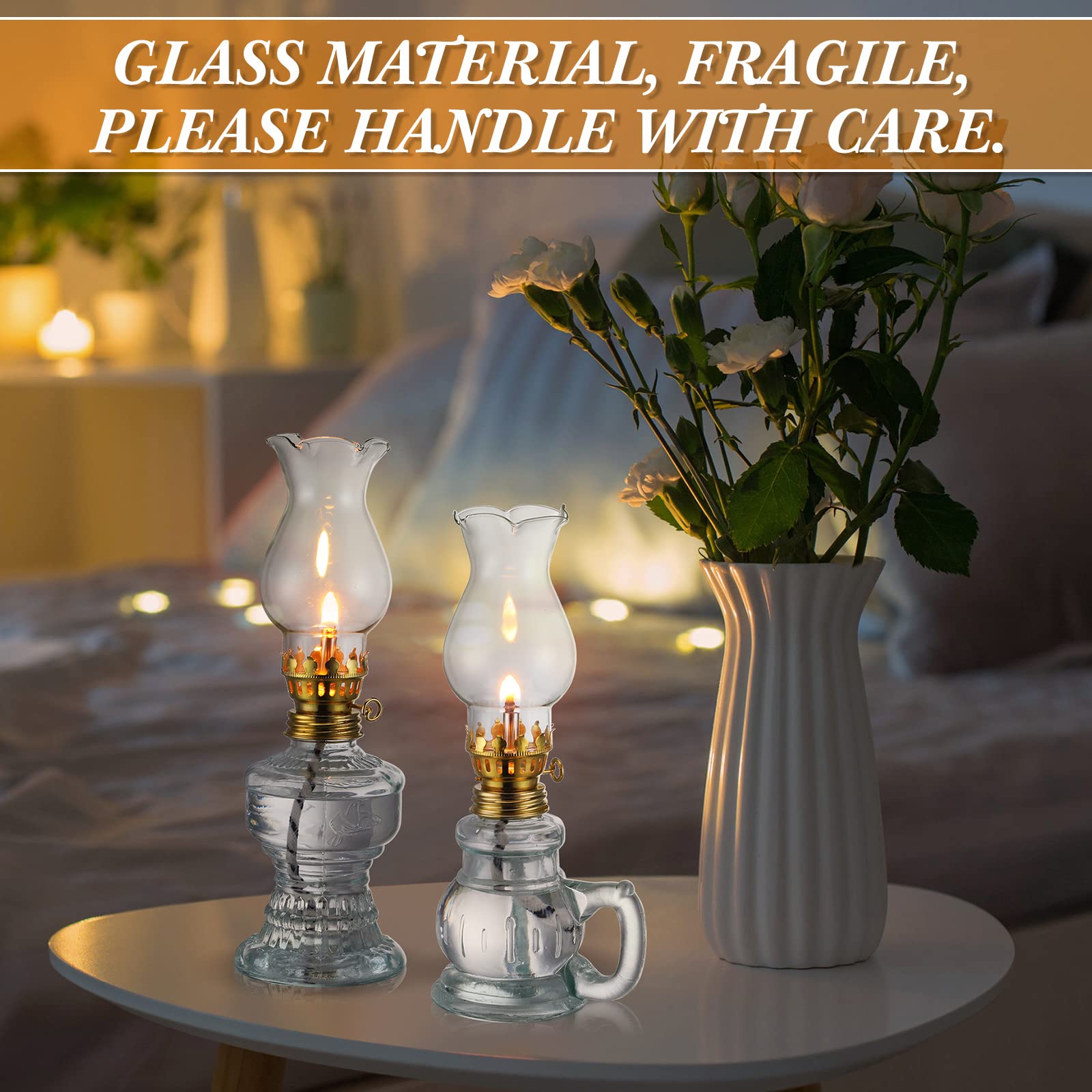 Foto 3 | Lámpara De Queroseno Yexiya Vintage Glass Rustic Hurricane, 6 Unidades - Venta Internacional.