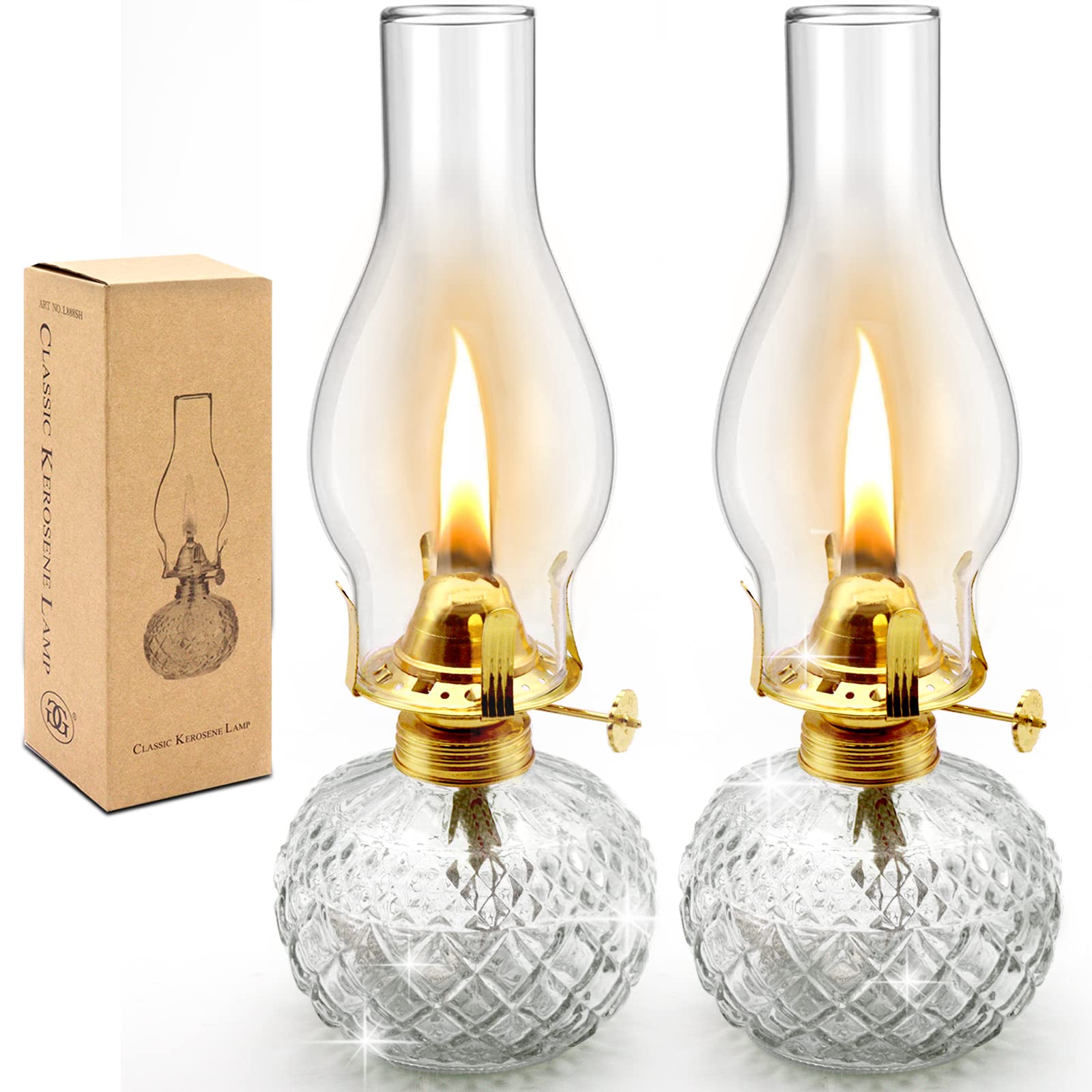 Foto 2 pulgar | Lámpara De Aceite Chnlml Con Queroseno De Vidrio De Cámara Grande Hurricane X2 - Venta Internacional.