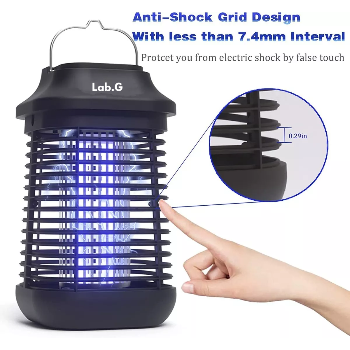 Foto 5 | Lampara Repelente Eléctrica Mata Mosquitos Y Mosca 4200v Portátil Lab.g Negro