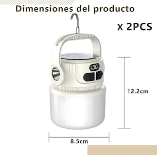Foto 2 | Xtellar Lámpara Led Recargable Solar Y Usb Para Acampar Con Banco De Energía