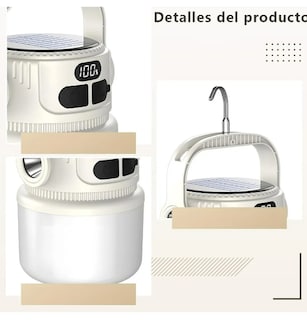 Foto 4 | Xtellar Lámpara Led Recargable Solar Y Usb Para Acampar Con Banco De Energía