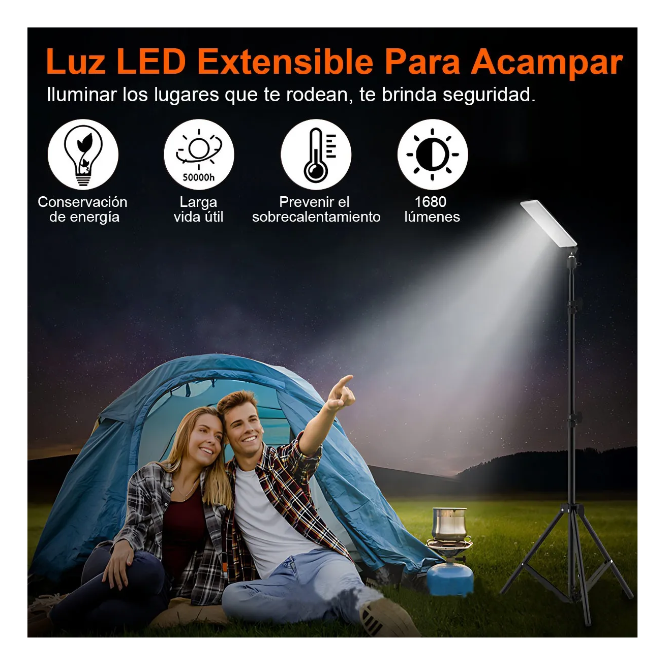 Foto 3 pulgar | Lámpara Led Portátil Usb Luz De Camping Con Soporte Trípode