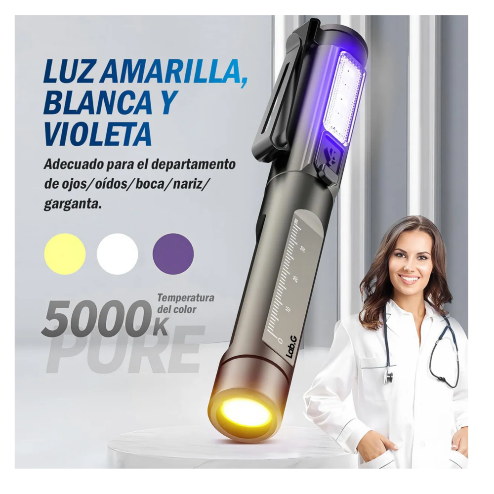Foto 3 pulgar | Lámpara Médica Portátil Recargable Para Diagnóstico Lab.g 3colores