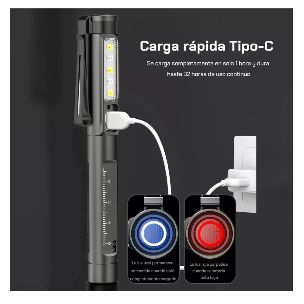 Foto 4 pulgar | Lámpara Médica Portátil Recargable Para Diagnóstico Lab.g 3colores