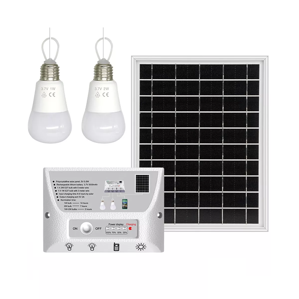 Foto 2 pulgar | Set Luz Solar Para Interiores Y Exteriores Emergencia 4pzs Eo Safe Imports Esi-11989 Blanco