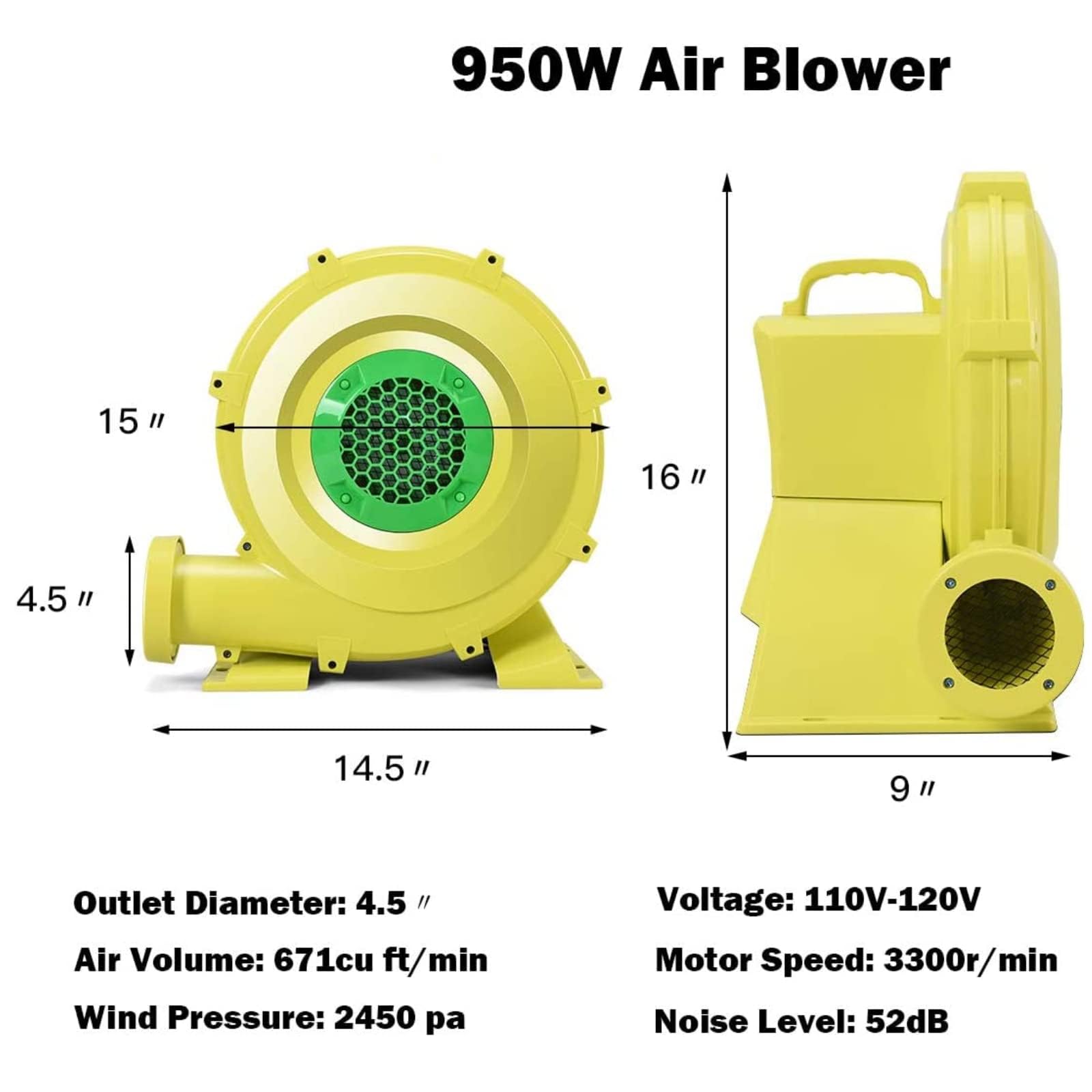 Foto 4 pulgar | Soplador Bounce House Costway 950 W 1,25 Hp Para Castillo Inflable - Venta Internacional.