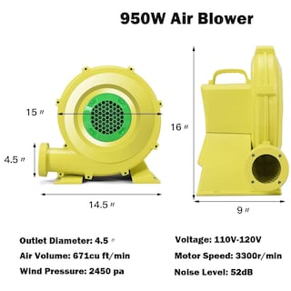 Foto 3 | Soplador Bounce House Costway 950 W 1,25 Hp Para Castillo Inflable - Venta Internacional.