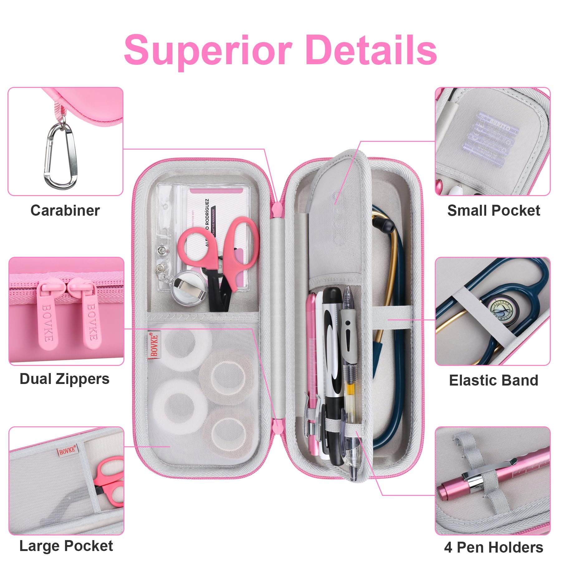 Foto 4 pulgar | Set De Herramientas De Enfermería Bovke  Funda Para Estetoscopio Con Tijeras Y Linternas - Venta Internacional.