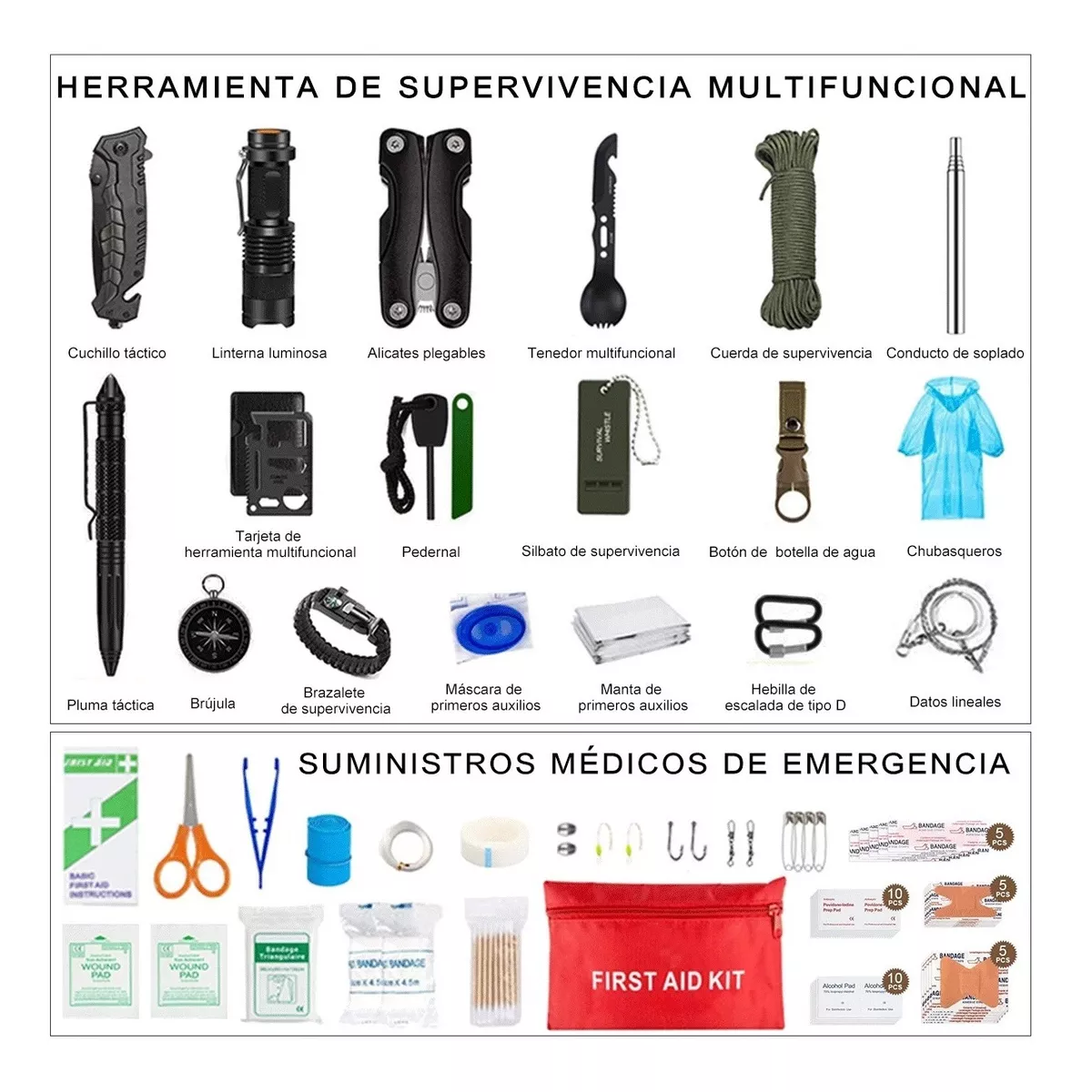 Foto 3 pulgar | Kit De Supervivencia Emergencia Portátil Para Camping Eo Safe Imports Esi-9210 Multicolor