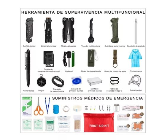 Foto 3 pulgar | Kit De Supervivencia Emergencia Portátil para Camping