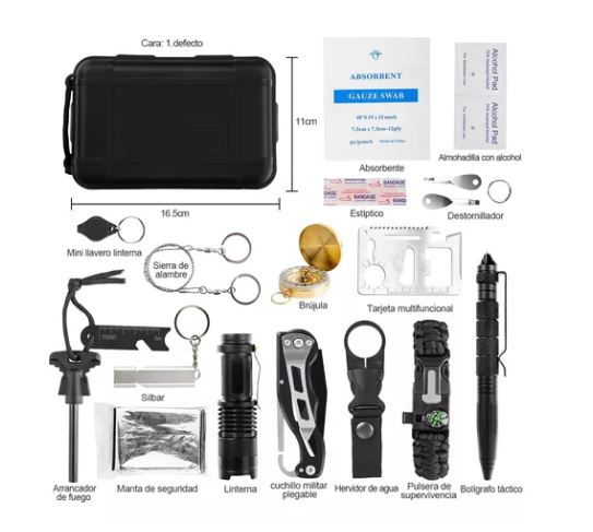 Foto 3 | Kit De Supervivencia De Emergencia Para Camping 18 en 1