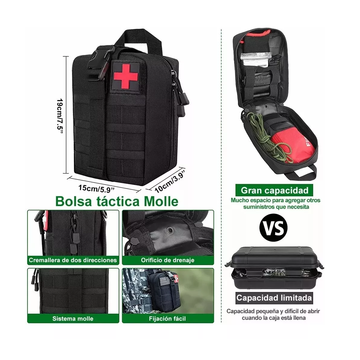 Foto 3 pulgar | Kit De Supervivencia Emergencia Portátil Para Camping 325pzs Eo Safe Imports Esi-13853 Negro