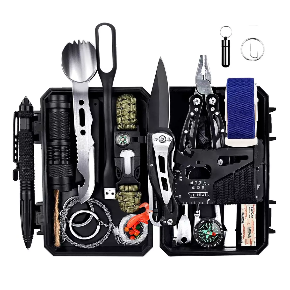 Foto 2 pulgar | Kit De Supervivencia De Accesorios Para Camping 60 En1 Eo Safe Imports Esi-16853 Negro