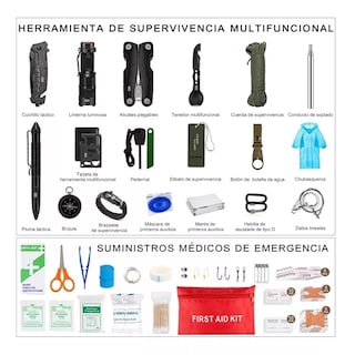 Foto 2 | Kit De Supervivencia Emergencia Portátil Para Camping Eo Safe Imports Esi-9210 Multicolor