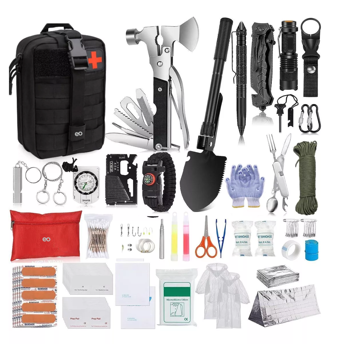 Kit D Supervivencia Emergencia Completo P/senderismo Camping Eo Safe Imports Esi-12791-1 Multicolor