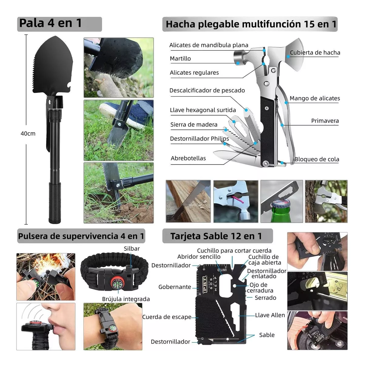 Foto 3 pulgar | Kit D Supervivencia Emergencia Completo P/senderismo Camping Eo Safe Imports Esi-12791-1 Multicolor