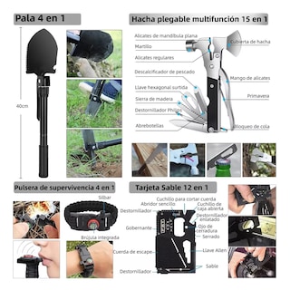 Foto 2 | Kit D Supervivencia Emergencia Completo P/senderismo Camping Eo Safe Imports Esi-12791-1 Multicolor