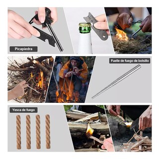 Foto 4 | Kit De Supervivencia De Emergencia Para Camping Eo Safe Imports Esi-5378-1 Negro