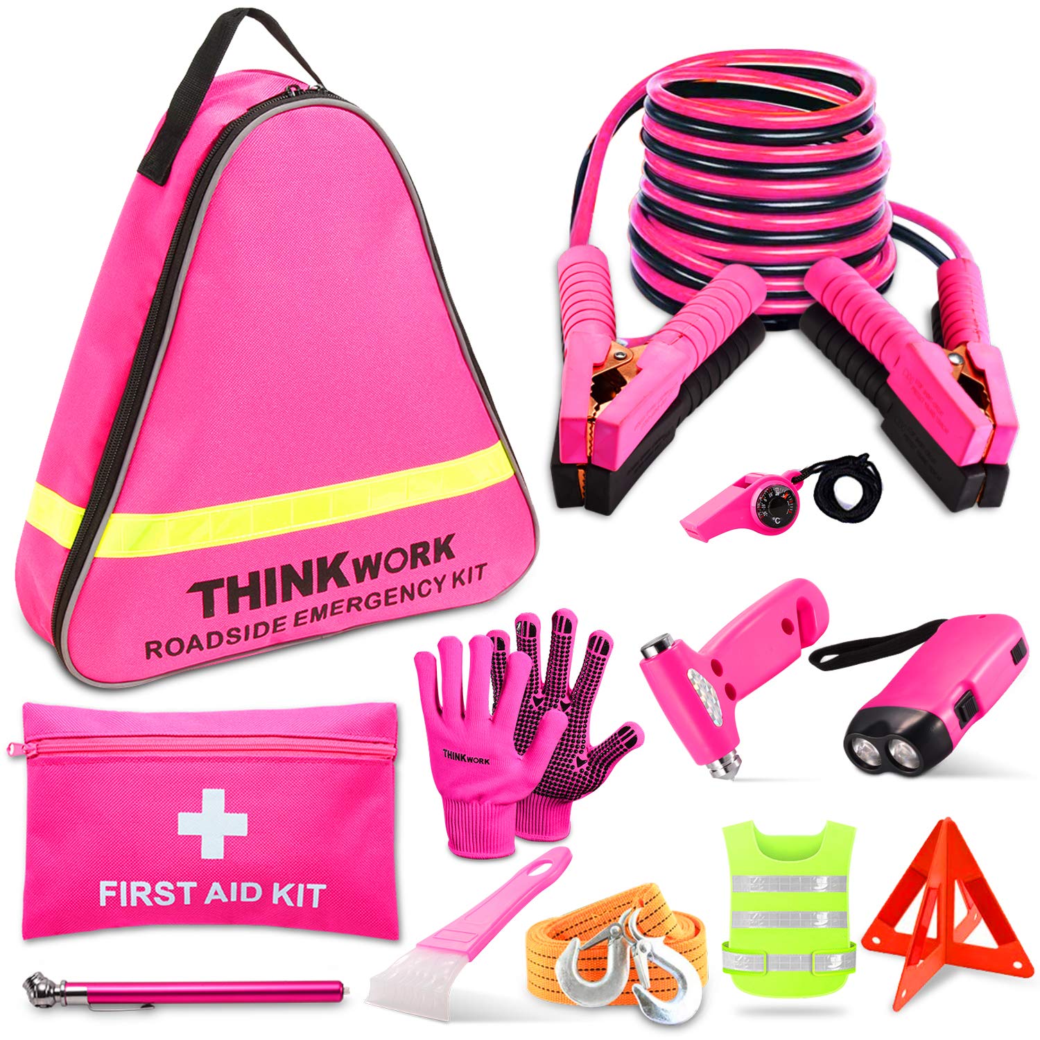 Foto 2 pulgar | Kit De Emergencia Para Coche Thinkwork Para Adolescente Y Mujer, Color Rosa - Venta Internacional.