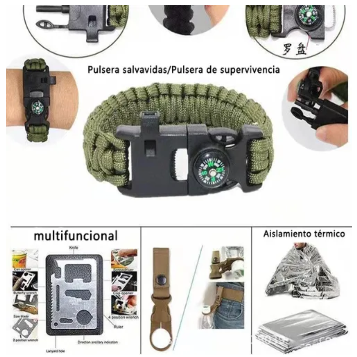 Foto 3 pulgar | Kit De Supervivencia Para Camping Accesorios Sos Emergencia Eo Safe Imports Esi-19654 Multicolor