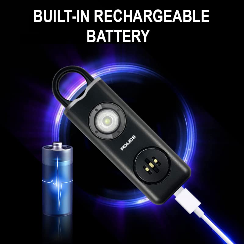 Foto 5 pulgar | Llavero De Alarma Personal Police, 130 Db, Sirena, Linterna Led - Venta Internacional.