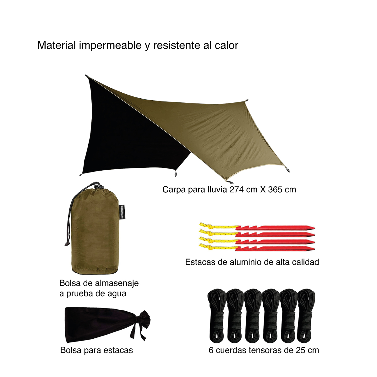 Foto 3 pulgar | Carpa Impermeable The Finix Verde para Camping