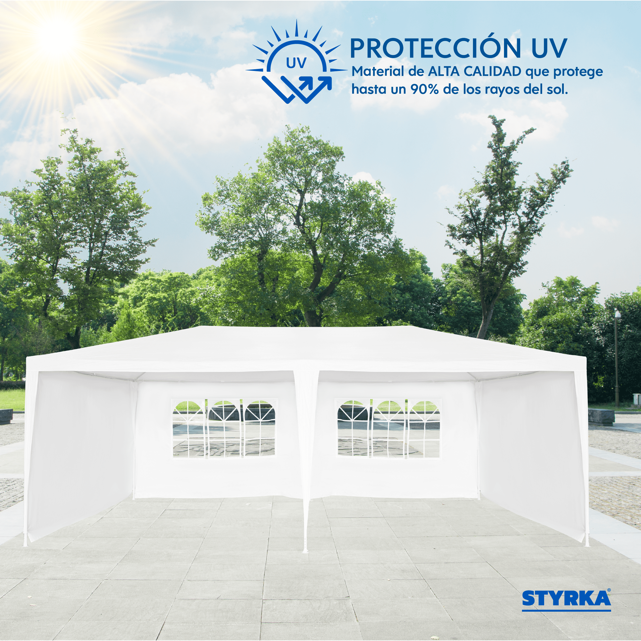 Foto 3 pulgar | Toldo Plegable 3x6 M Styrka Impermeable Y Reforzado Color Blanco Para Eventos