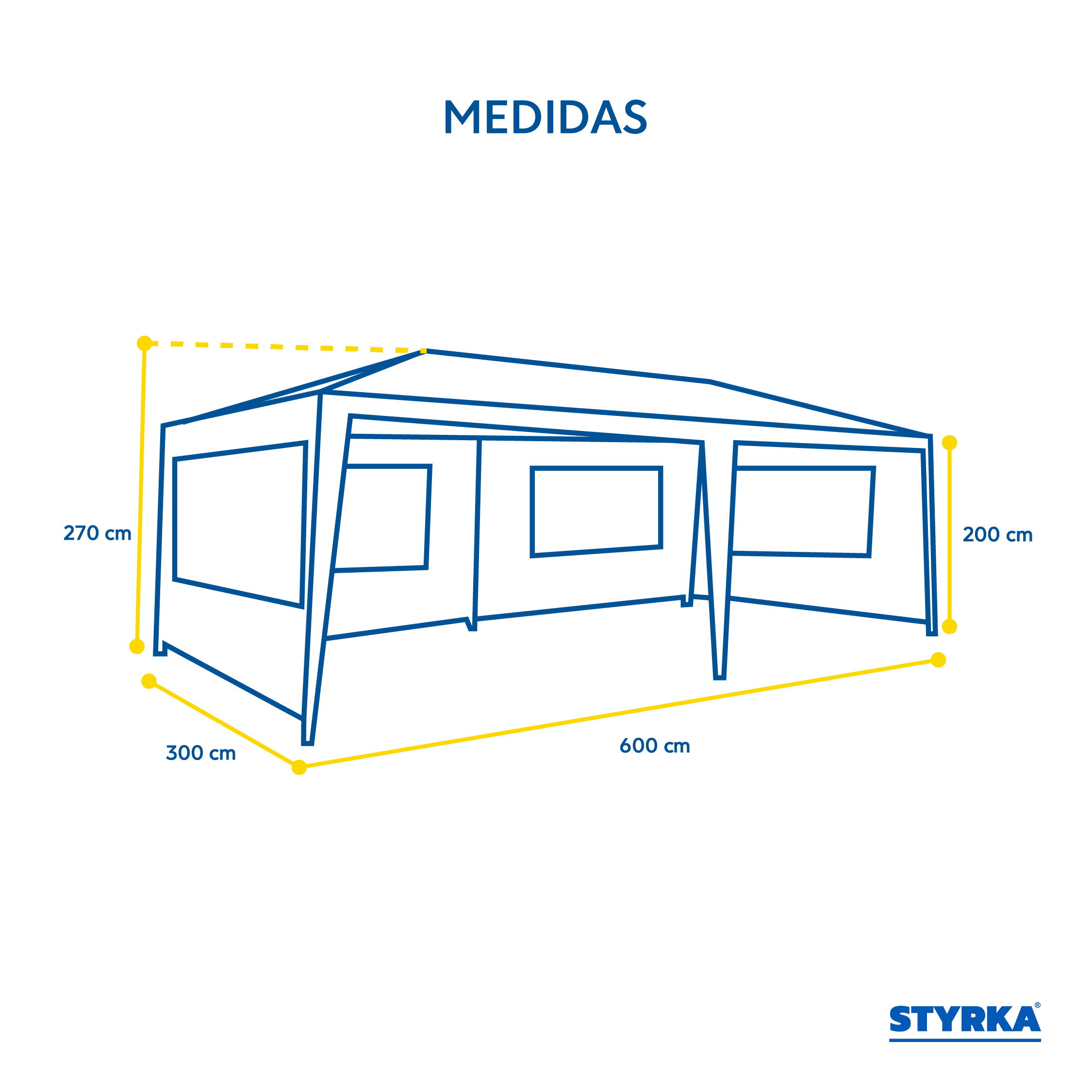 Foto 8 pulgar | Toldo Plegable 3x6 M Styrka Impermeable Y Reforzado Color Blanco Para Eventos