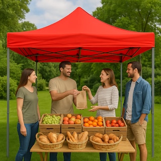Foto 7 | Toldo Plegable 3 x 3 m Rojo