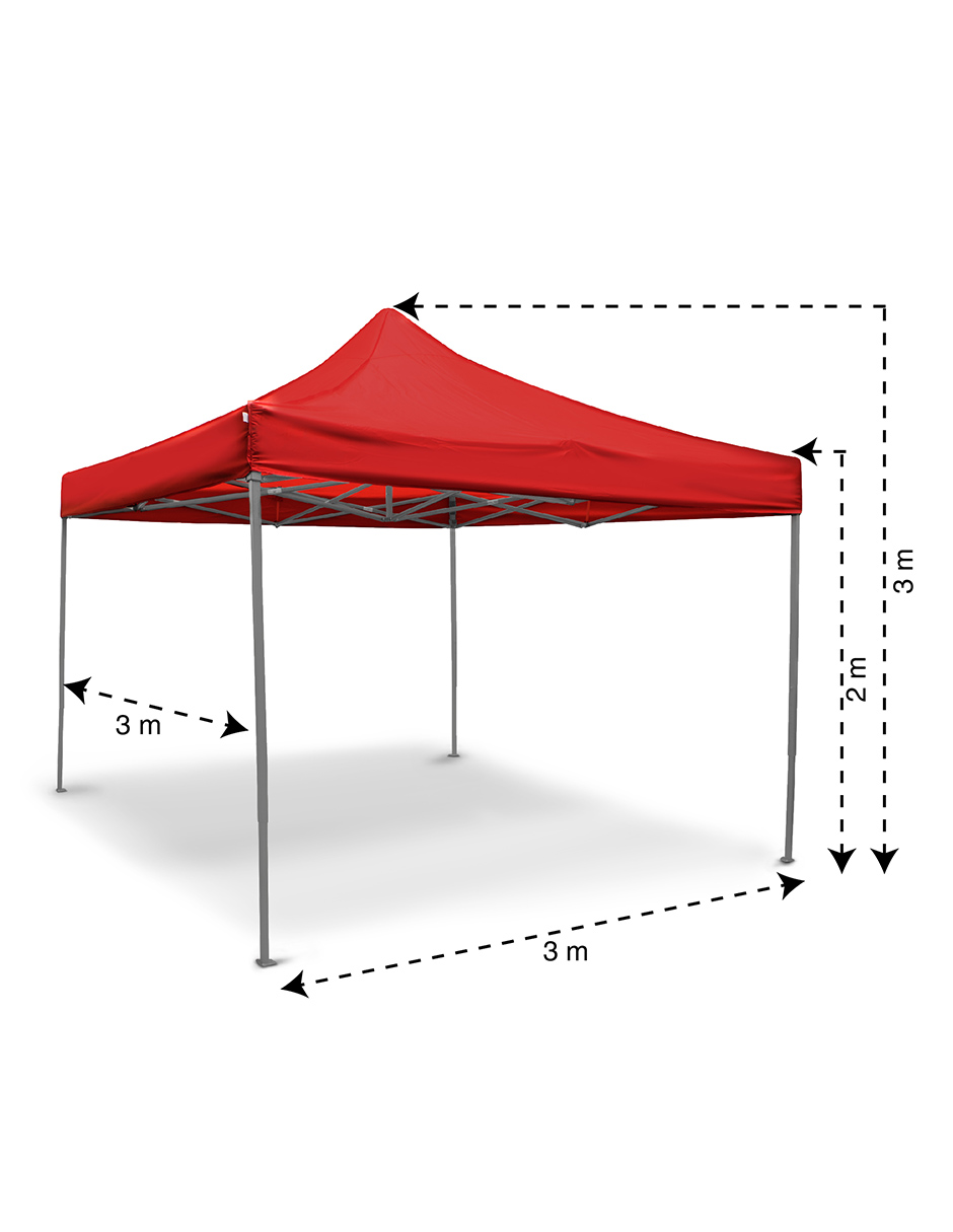 Foto 9 pulgar | Toldo Plegable 3 x 3 m Rojo