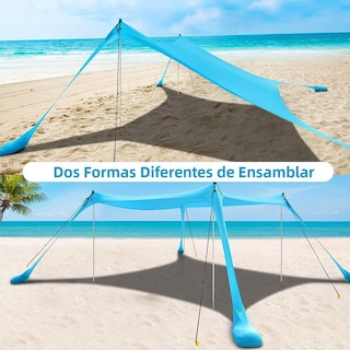 Foto 2 | Toldo Sombra Para Playa Portatil 3x3 Fácil De Armar Upf+50