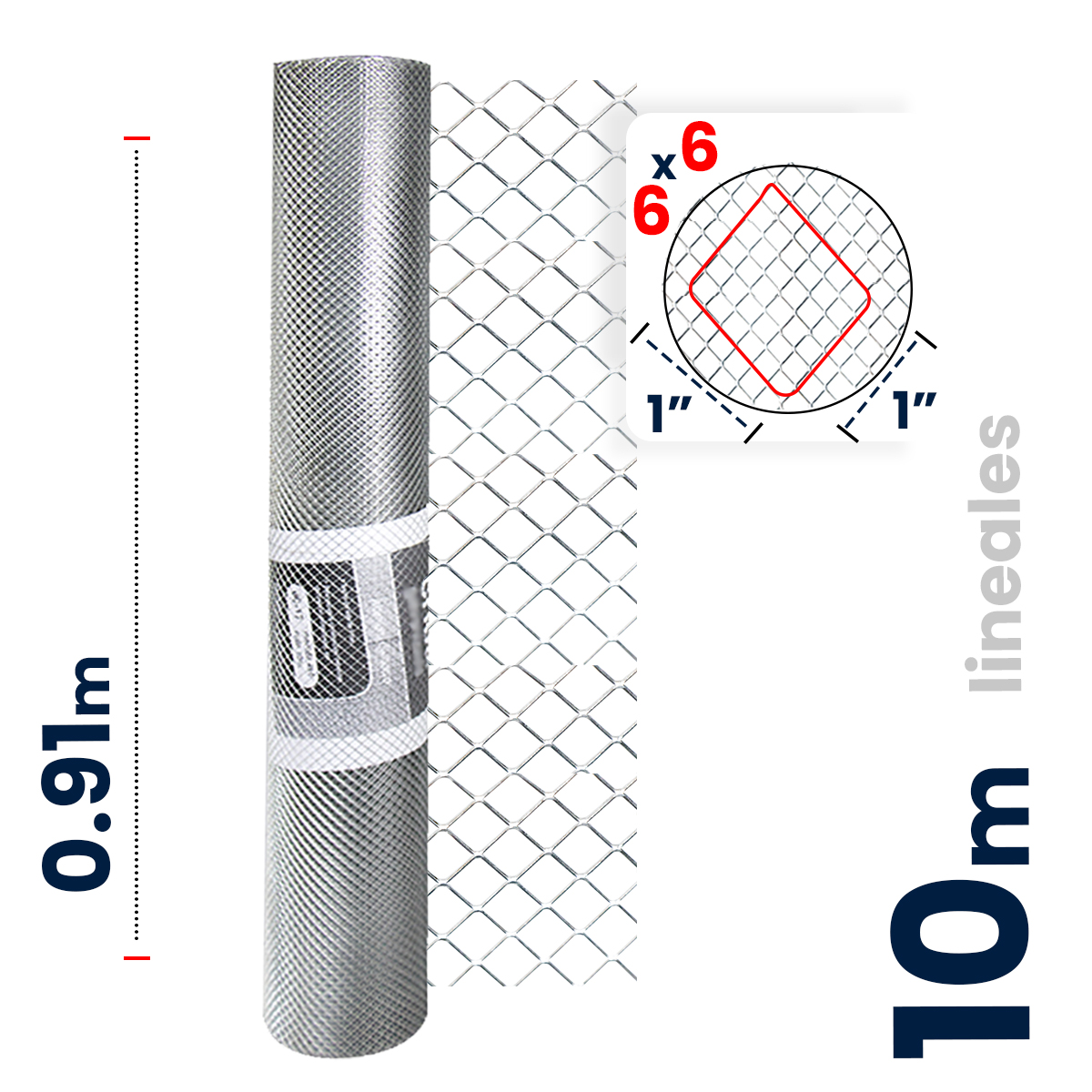 Criba Galvanizada Akron  Ab 6x6 Long. 10 M