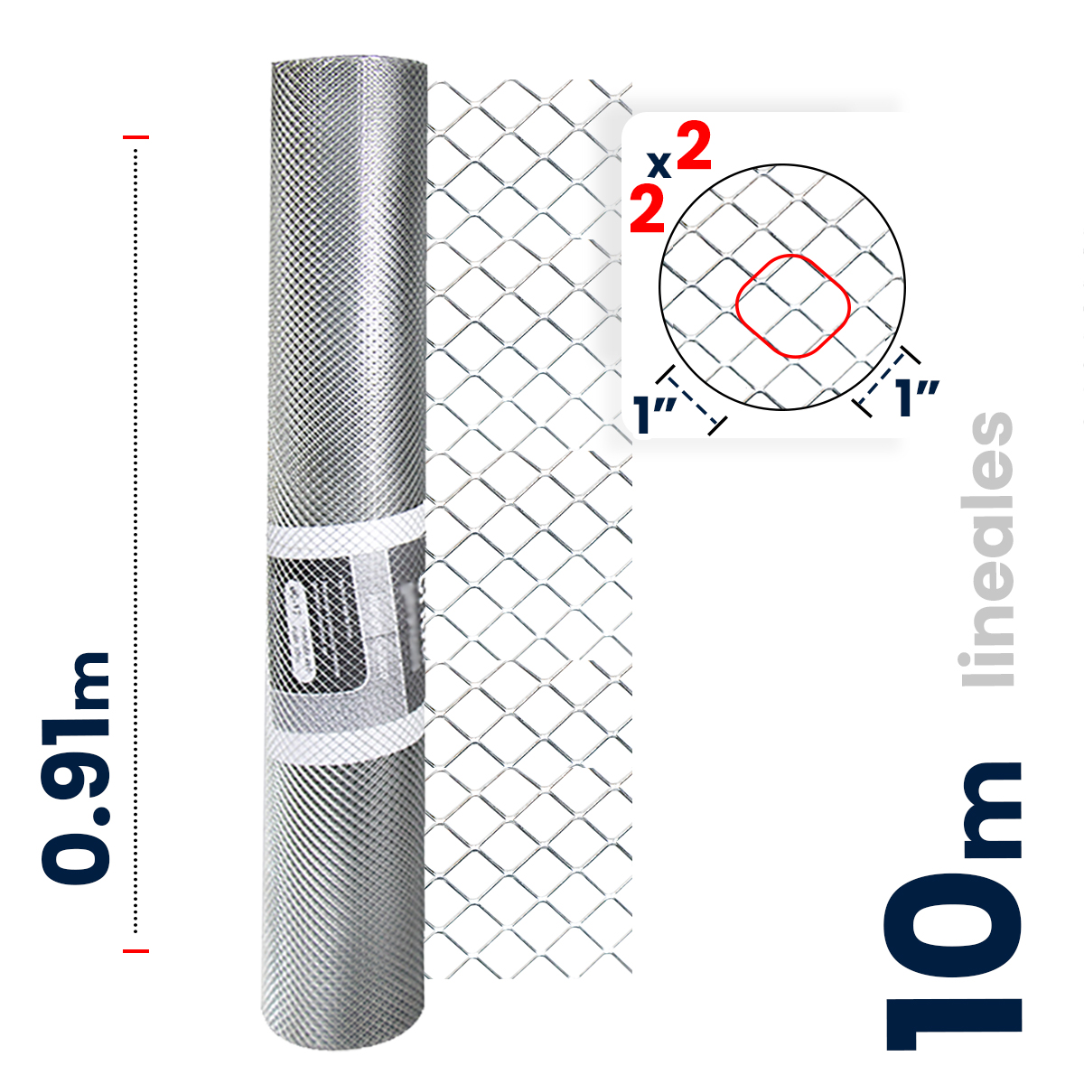 Foto 3 pulgar | Criba Galvanizada Akron  Ab 2x2 Long. 10 M