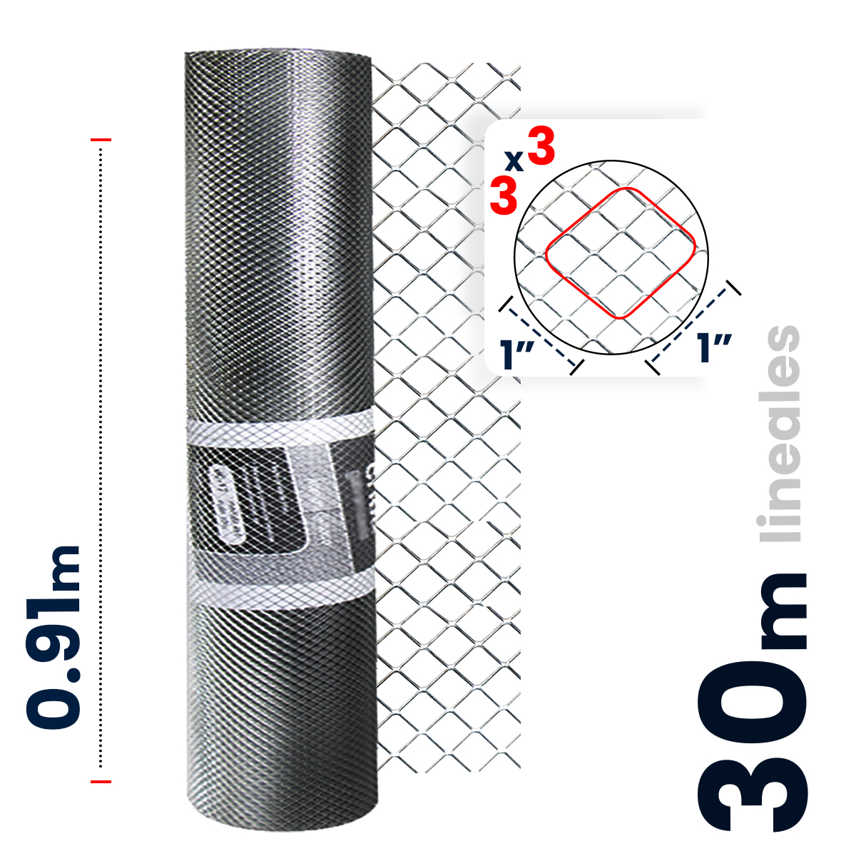 Foto 1 | Criba Galvanizada Akron Ab 3x3 Long. 30 M