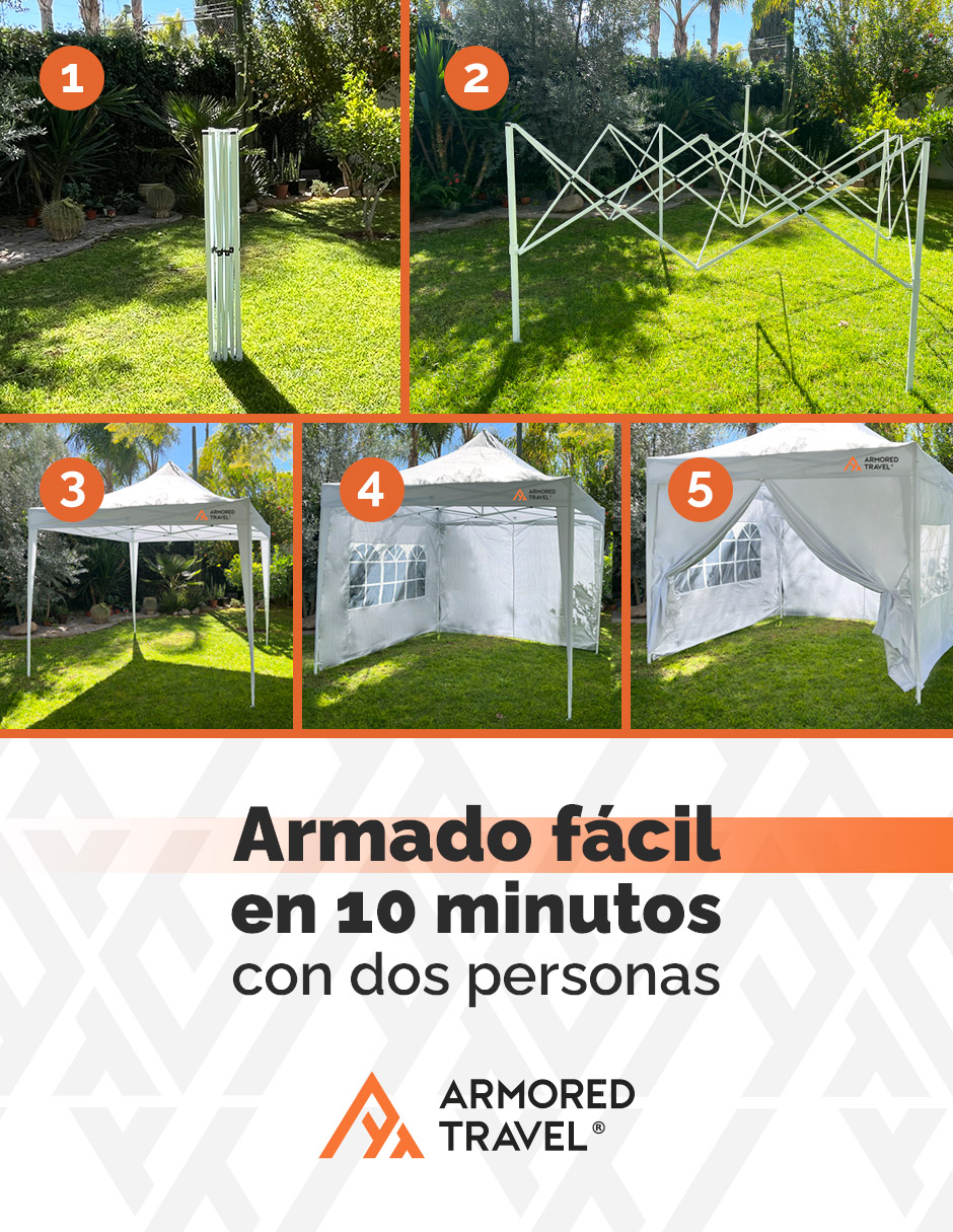 Foto 3 pulgar | Toldo tipo Carpa Armored Travel con Paredes Plegable 3 x 3 m Retráctil Blanco